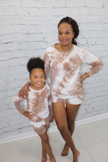 Mommy & Me 2-piece tie-dye set | coffee