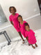 Mommy & Me V-Neck T-Shirt Dress | Hot Pink