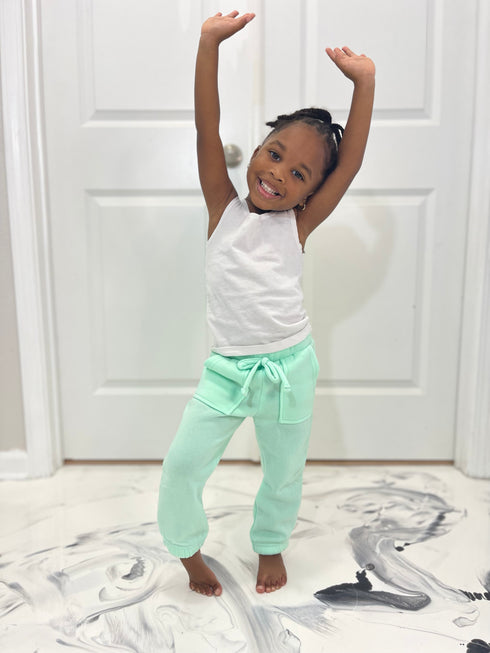 Mommy & Me Fleece Lined Joggers | Mint Green