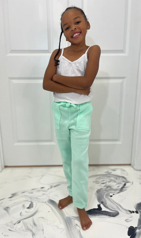 Mommy & Me Fleece Lined Joggers | Mint Green