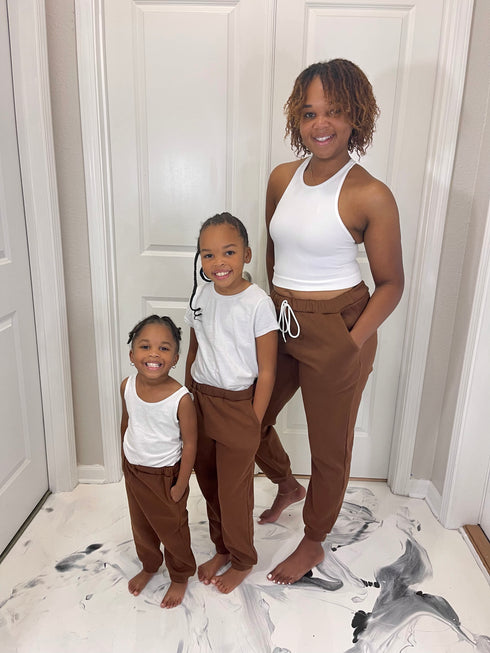 Mommy & Me Fleece Lined Joggers | Chocolate